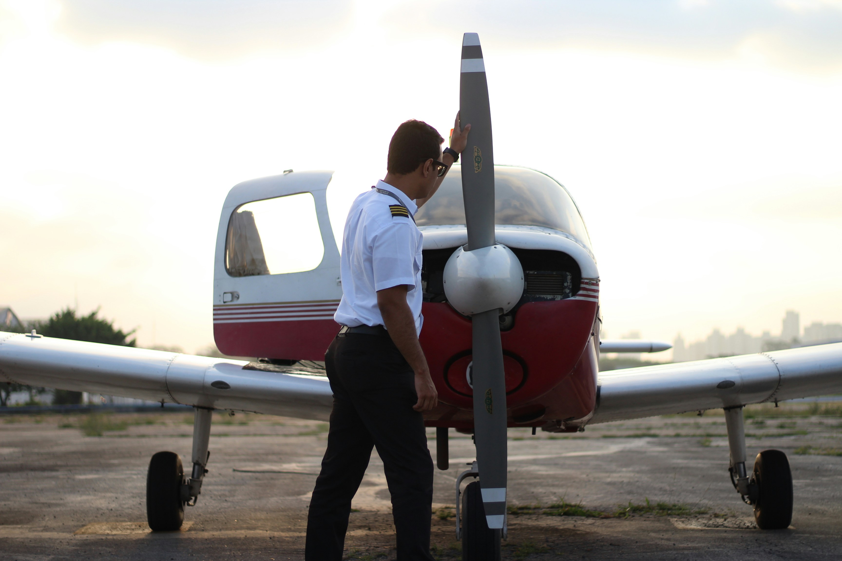 Student and instructor in cockpit
